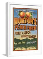 Peach Farm - Vintage Sign-Lantern Press-Framed Art Print