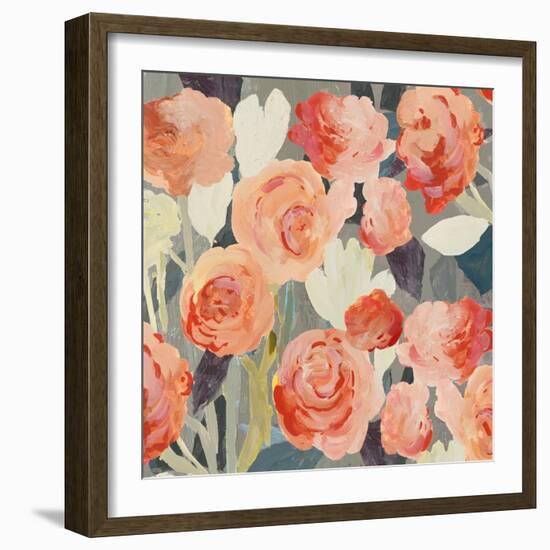 Peach Floral-PI Studio-Framed Art Print