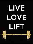 Live Love Lift-Peach & Gold-Framed Art Print