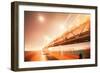 Peach Light Fantastic Cityscape at San Francisco Bay Bridge-Vincent James-Framed Photographic Print