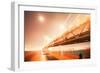 Peach Light Fantastic Cityscape at San Francisco Bay Bridge-Vincent James-Framed Photographic Print