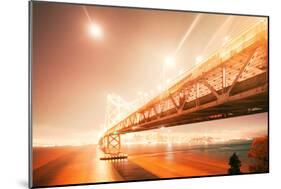 Peach Light Fantastic Cityscape at San Francisco Bay Bridge-Vincent James-Mounted Photographic Print