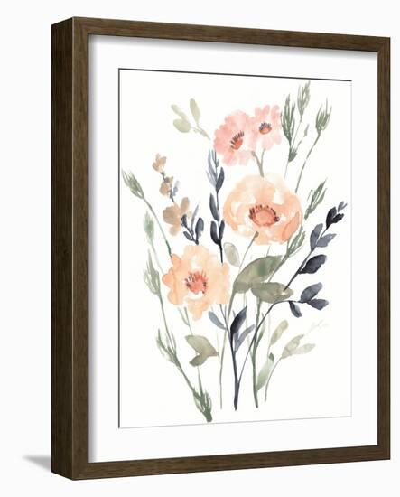 Peach & Paynes Bouquet I-Jennifer Goldberger-Framed Art Print