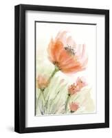 Peach Pink Flower Left-Patti Bishop-Framed Art Print