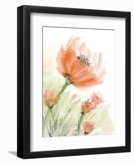 Peach Pink Flower Left-Patti Bishop-Framed Art Print