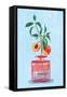 Peach Tree in Vase-Raissa Oltmanns-Framed Stretched Canvas