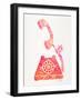 Peach Vintage Phone-Cat Coquillette-Framed Giclee Print