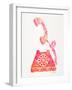 Peach Vintage Phone-Cat Coquillette-Framed Giclee Print