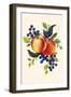 Peaches and Blueberries-null-Framed Art Print