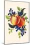Peaches and Blueberries-null-Mounted Art Print
