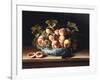 Peaches and Grapes in a Blue and White Chinese Porcelain Bowl, 1634-Louise Moillon-Framed Giclee Print