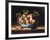 Peaches and Grapes in a Blue and White Chinese Porcelain Bowl, 1634-Louise Moillon-Framed Giclee Print