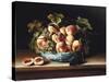 Peaches and Grapes in a Blue and White Chinese Porcelain Bowl, 1634-Louise Moillon-Stretched Canvas