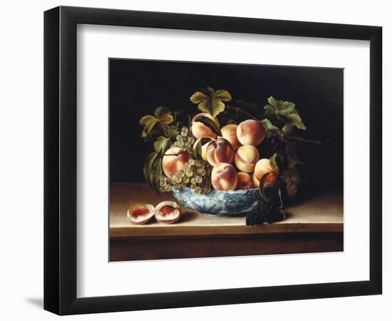 Peaches and Grapes in a Blue and White Chinese Porcelain Bowl, 1634-Louise Moillon-Framed Premium Giclee Print