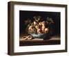 Peaches and Grapes in a Blue and White Chinese Porcelain Bowl Fruit Still Life, 1634-Louise Moillon-Framed Giclee Print