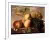 Peaches and Grapes with a Cabbage White on a Marble Ledge-Jan Frans Dael-Framed Giclee Print