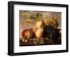 Peaches and Grapes with a Cabbage White on a Marble Ledge-Jan Frans Dael-Framed Premium Giclee Print