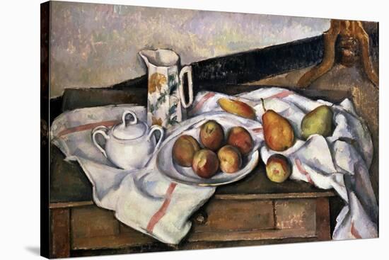 Peaches and Pears, 1890-1894-Paul Cézanne-Stretched Canvas
