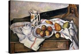 Peaches and Pears, 1890-1894-Paul Cézanne-Stretched Canvas