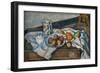 Peaches and Pears, 1890 (Oil on Canvas)-Paul Cezanne-Framed Giclee Print