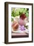 Peaches and Redcurrants on a Table in a Garden-Eising Studio - Food Photo and Video-Framed Photographic Print