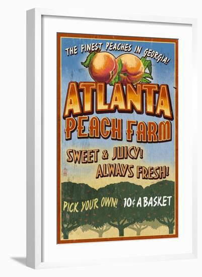 Peaches - Atlanta, Georgia-Lantern Press-Framed Art Print