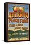 Peaches - Atlanta, Georgia-Lantern Press-Framed Stretched Canvas