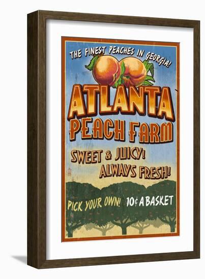 Peaches - Atlanta, Georgia-Lantern Press-Framed Art Print