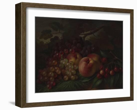 Peaches, Grapes and Cherries, Ca 1860-1870-George Henry Hall-Framed Giclee Print