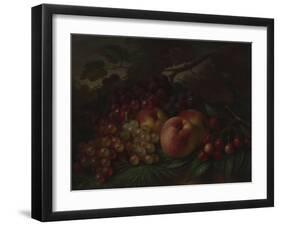 Peaches, Grapes and Cherries, Ca 1860-1870-George Henry Hall-Framed Giclee Print