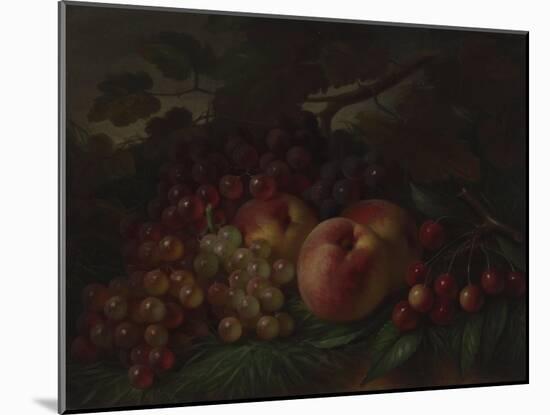 Peaches, Grapes and Cherries, Ca 1860-1870-George Henry Hall-Mounted Giclee Print