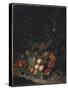 Peaches, Grapes, Pomegranates, Melons, a Corncob, Apricots, Plums, Pears, Acorns, 1718-Rachel Ruysch-Stretched Canvas