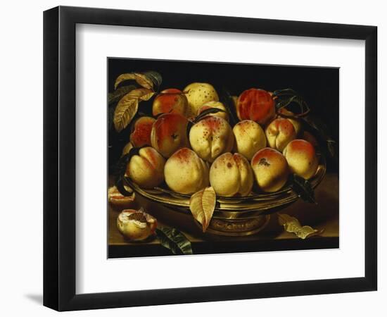 Peaches in a Silver-Gilt Bowl on a Ledge-Jacques Linard-Framed Giclee Print