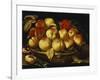 Peaches in a Silver-Gilt Bowl on a Ledge-Jacques Linard-Framed Giclee Print