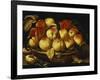 Peaches in a Silver-Gilt Bowl on a Ledge-Jacques Linard-Framed Giclee Print