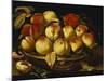 Peaches in a Silver-Gilt Bowl on a Ledge-Jacques Linard-Mounted Giclee Print