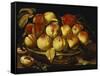 Peaches in a Silver-Gilt Bowl on a Ledge-Jacques Linard-Framed Stretched Canvas