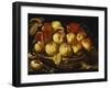 Peaches in a Silver-Gilt Bowl on a Ledge-Jacques Linard-Framed Giclee Print