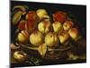 Peaches in a Silver-Gilt Bowl on a Ledge-Jacques Linard-Mounted Giclee Print