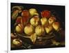 Peaches in a Silver-Gilt Bowl on a Ledge-Jacques Linard-Framed Giclee Print
