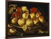 Peaches in a Silver-Gilt Bowl on a Ledge-Jacques Linard-Framed Giclee Print