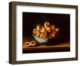 Peaches in a Wanli Kraak Porcelain Bowl on a Ledge-Louise Moillon-Framed Giclee Print