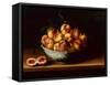 Peaches in a Wanli Kraak Porcelain Bowl on a Ledge-Louise Moillon-Framed Stretched Canvas