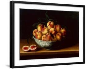 Peaches in a Wanli Kraak Porcelain Bowl on a Ledge-Louise Moillon-Framed Giclee Print
