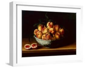 Peaches in a Wanli Kraak Porcelain Bowl on a Ledge-Louise Moillon-Framed Giclee Print