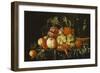 Peaches, Oranges, Grapes and Langoustines on a Pewter Plate and a Conical Roemer on a Box on a…-Cornelis De Heem-Framed Giclee Print