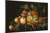 Peaches, Oranges, Grapes and Langoustines on a Pewter Plate and a Conical Roemer on a Box on a…-Cornelis De Heem-Mounted Giclee Print