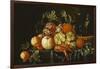 Peaches, Oranges, Grapes and Langoustines on a Pewter Plate and a Conical Roemer on a Box on a…-Cornelis De Heem-Framed Giclee Print