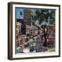 "Peachtree Street," June 25, 1960-John Falter-Framed Giclee Print