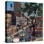 "Peachtree Street," June 25, 1960-John Falter-Stretched Canvas